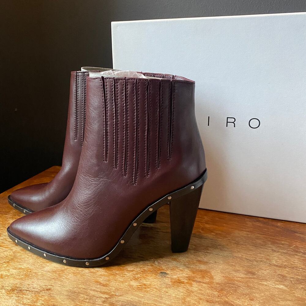 IRO Lieve Bootie Shoes in Burgundy NEW Sz 7 - Picture 2 of 14
